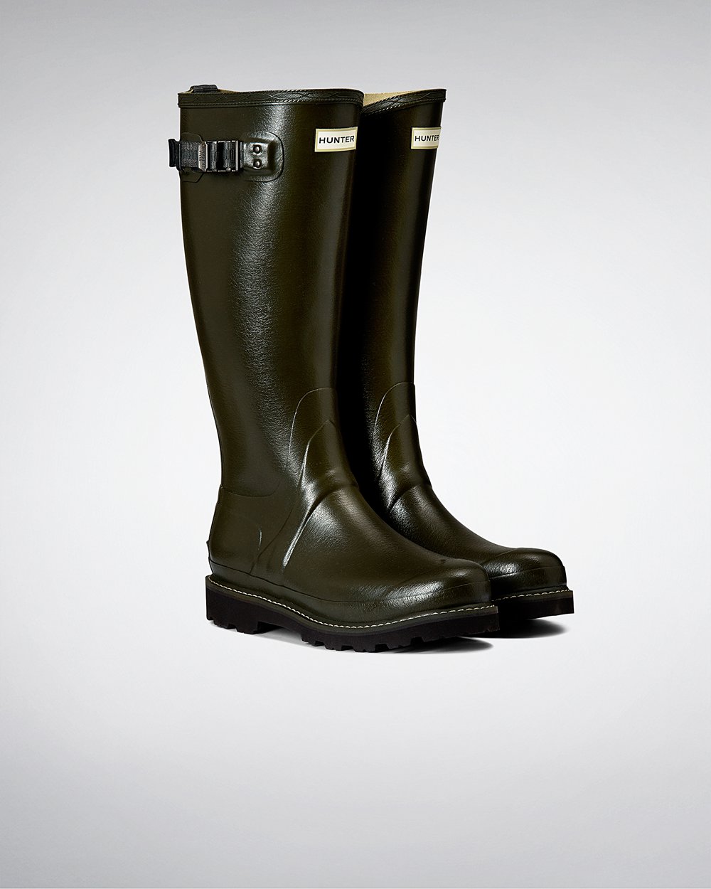 Womens Tall Rain Boots - Hunter Balmoral Poly-Lined (32TRZBVUH) - Dark Olive